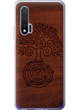 Чехол на huawei nova 6 узор дерева из силикона fch_0169735