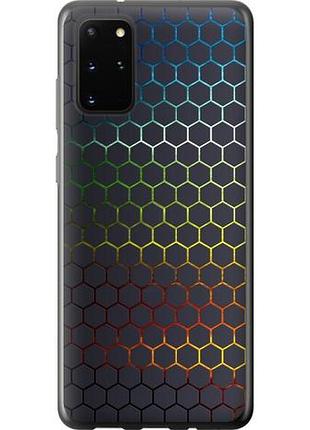 Чехол на samsung galaxy s20 plus переливающиеся соты из пластика fch_0010208