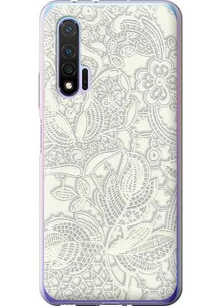 Чехол на huawei nova 6 белое кружево из силикона fch_0169535