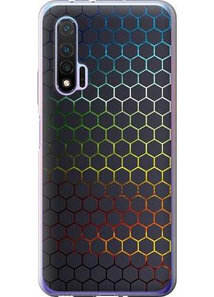 Чехол на huawei nova 6 переливающиеся соты из силикона fch_0169510
