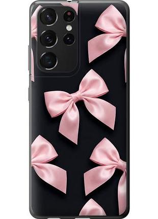 Чехол на samsung galaxy s21 ultra (5g) coquette ribbons dark coquette из пластика fch_0148785