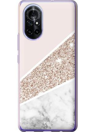 Чехол на huawei nova 8 пастельный мрамор из силикона fch_0169010