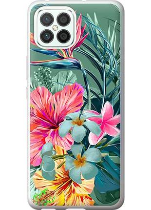 Чехол на huawei nova 8 se тропические цветы из силикона fch_0169687