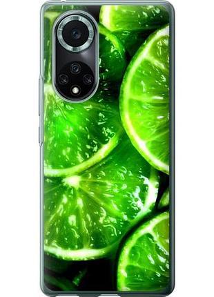 Чехол на huawei nova 9 pro зелёные дольки лимона из силикона fch_0169664