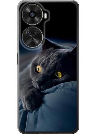 Чехол на huawei nova xiaomi 12 se / nova 11 se дымчатый кот из силикона fch_0168465
