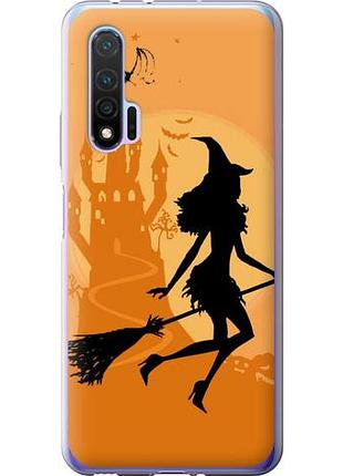 Чехол на huawei nova 6 ведьма на метле из силикона fch_0168909
