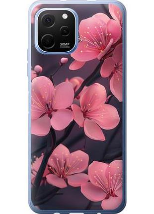 Чехол на huawei nova y61 пурпурная сакура из силикона fch_0168439