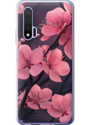 Чехол на huawei nova 6 пурпурная сакура из силикона fch_0168429