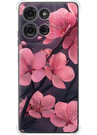 Чехол на motorola moto g75 5g пурпурная сакура из силикона fch_0168449