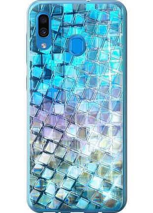 Чехол на samsung galaxy a30 2019 a305f переливающаяся чешуя из пластика fch_0049817