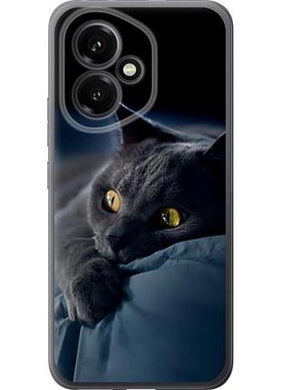 Чехол на huawei honor 400 5g дымчатый кот из силикона fch_0168466