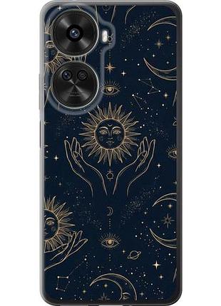 Чехол на huawei nova xiaomi 12 se / nova 11 se celestial harmony: sun & moon gold mystic pattern из сил