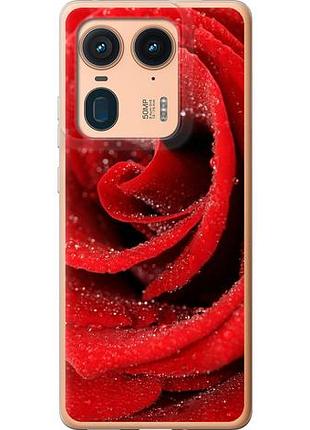 Чехол на motorola edge 50 ultra красная роза из силикона fch_0169125