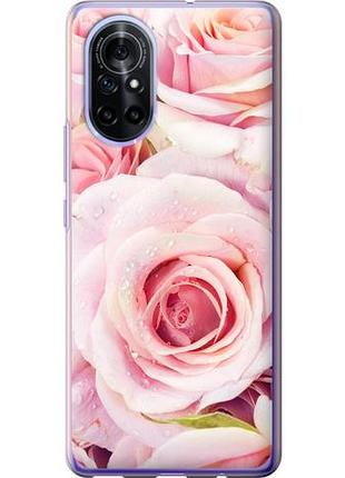 Чехол на huawei nova 8 розы из силикона fch_0170715