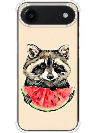 Чехол на iphone 17 air енотик с арбузом из силикона fch_0163280