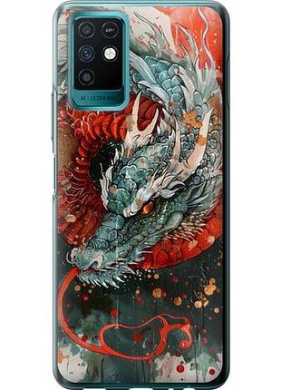 Чехол на infinix note 10 стихия огня из силикона fch_0170549
