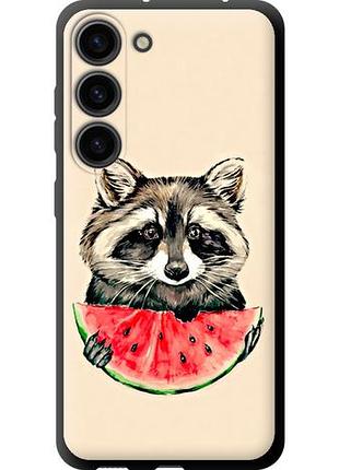Чехол на samsung galaxy s23 енотик с арбузом tpu fch_0170229