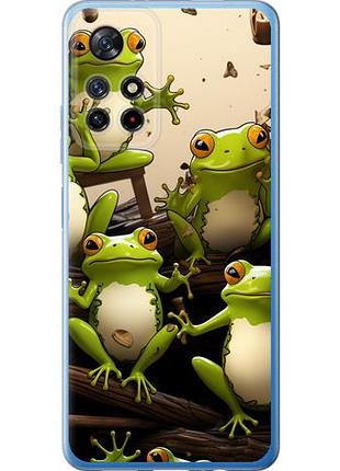 Чехол на xiaomi poco m4 pro 5g жабки из силикона fch_0171123