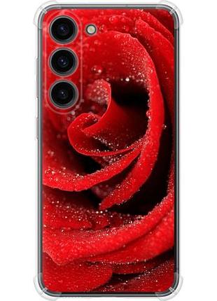 Чехол на samsung galaxy s23 красная роза из силикона fch_0169130