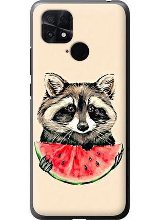Чехол на xiaomi poco c40 енотик с арбузом из силикона fch_0014695