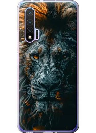 Чехол на huawei nova 6 лев в сумерках из силикона fch_0171254