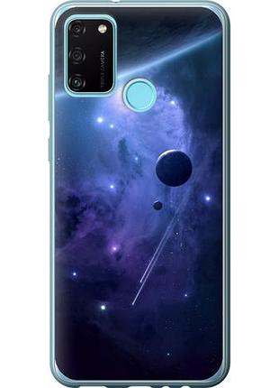Чехол на huawei honor 9a планеты в синем космосе из силикона fch_0170859