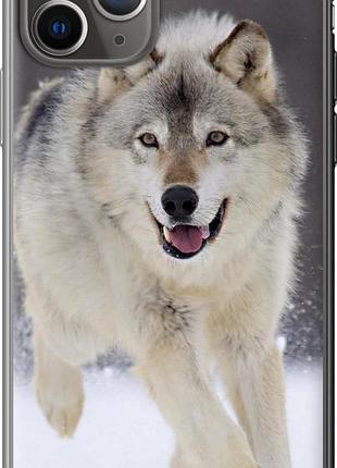 Чехол на iphone 11 pro бегущий волк из пластика fch_0014104