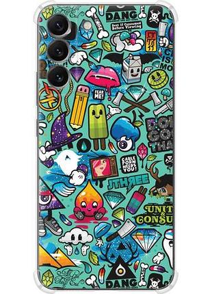 Чехол на samsung galaxy s22 plus стикер бомбинг 1 из силикона fch_0169508