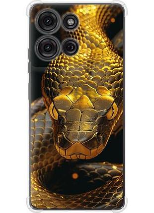 Чехол на motorola moto g75 5g golden snake из силикона fch_0169983