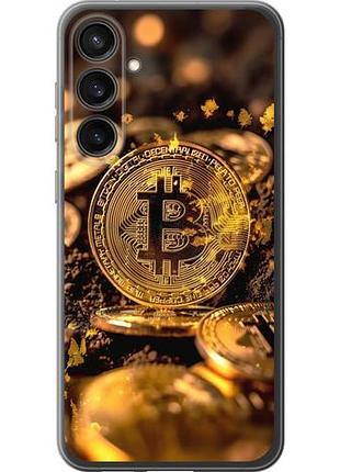 Чехол на samsung galaxy s23 fe золотая лихорадка биткойна из силикона fch_0168689