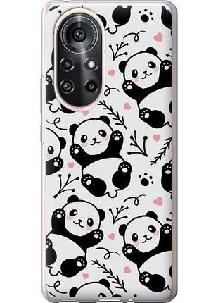 Чехол на huawei nova 8 pro панды из силикона fch_0169288