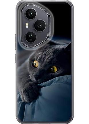 Чехол на huawei honor 400 pro 5g дымчатый кот из силикона fch_0168467