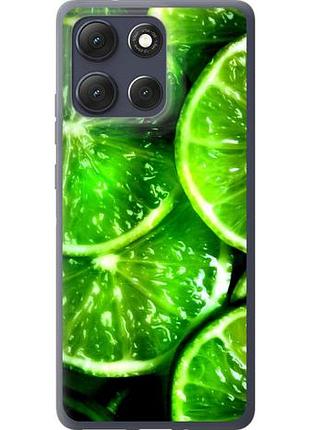 Чехол на motorola moto g86 зелёные дольки лимона из силикона fch_0169678