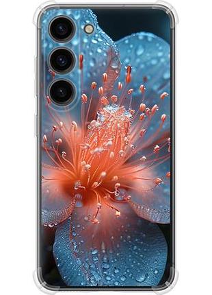 Чехол на samsung galaxy s23 роса на цветке из силикона fch_0169581