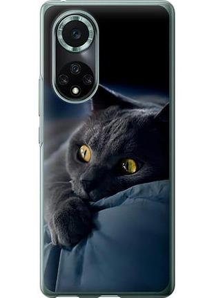 Чехол на huawei nova 9 pro дымчатый кот из силикона fch_0168458