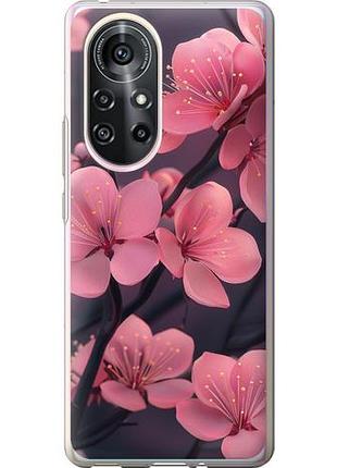 Чехол на huawei nova 8 pro пурпурная сакура из силикона fch_0168432