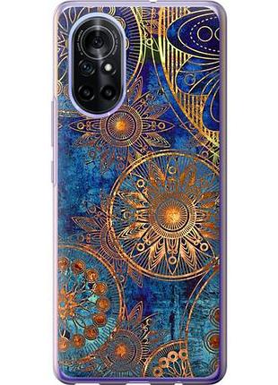 Чехол на huawei nova 8 золотой узор из силикона fch_0169261