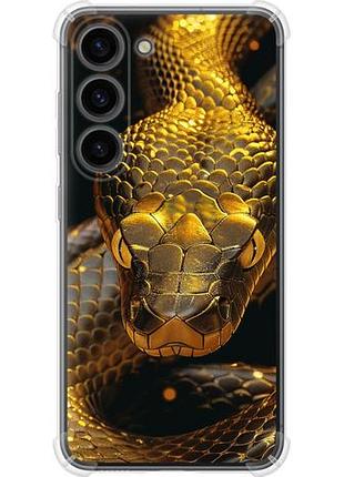 Чехол на samsung galaxy s23 golden snake из силикона fch_0169984