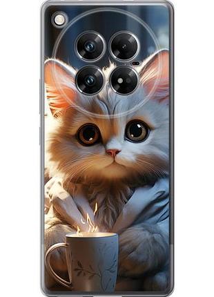 Чехол на infinix zero 40 5g white cat из силикона fch_0169350
