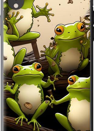 Чехол на iphone xr жабки из пластика fch_0171117