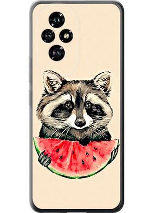 Чехол на huawei honor 200 енотик с арбузом из силикона fch_0170221