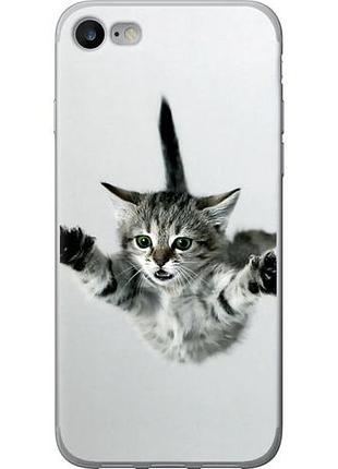 Чехол на iphone 7 летящий котёнок из пластика fch_0171343