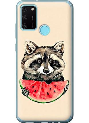 Чехол на huawei honor 9a енотик с арбузом из силикона fch_0170201