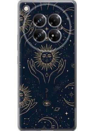 Чехол на infinix zero 40 5g celestial harmony: sun & moon gold mystic pattern из силикона fch_0169175