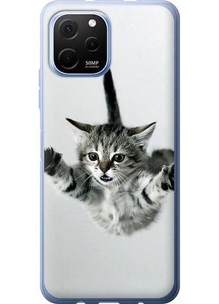 Чехол на huawei nova y61 летящий котёнок из силикона fch_0171443