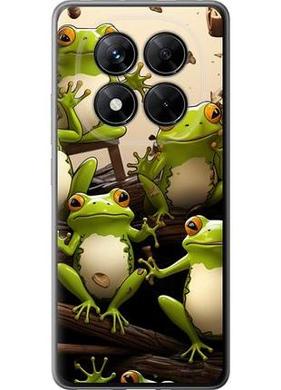 Чехол на xiaomi redmi note 14 pro 5g жабки из силикона fch_0171094