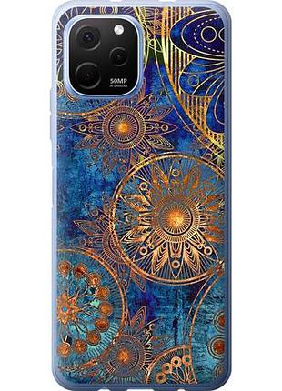 Чехол на huawei nova y61 золотой узор из силикона fch_0169270