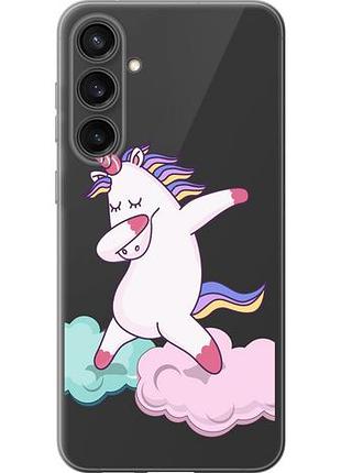 Чехол на samsung galaxy s23 fe единорог из силикона fch_0171313