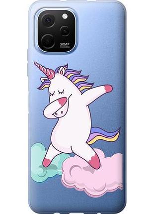 Чехол на huawei nova y61 единорог из силикона fch_0171314