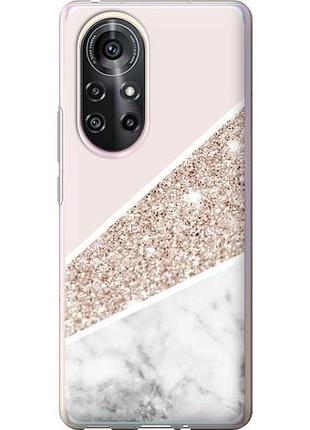 Чехол на huawei nova 8 pro пастельный мрамор из силикона fch_0169012